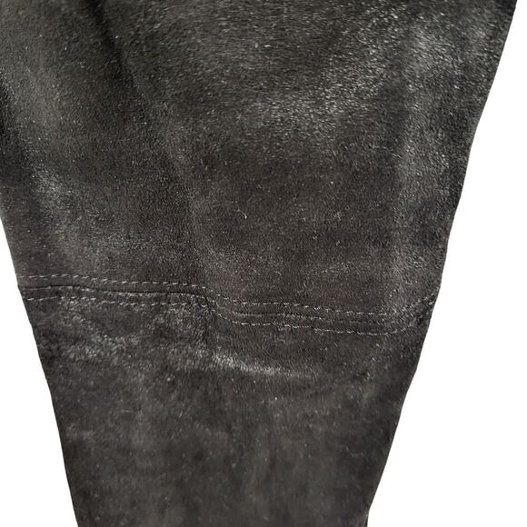 Alice + Olivia Black Suede Leather Skinny Leg Pants Exposed Zip Designer Size 2 - Picture 11 of 14